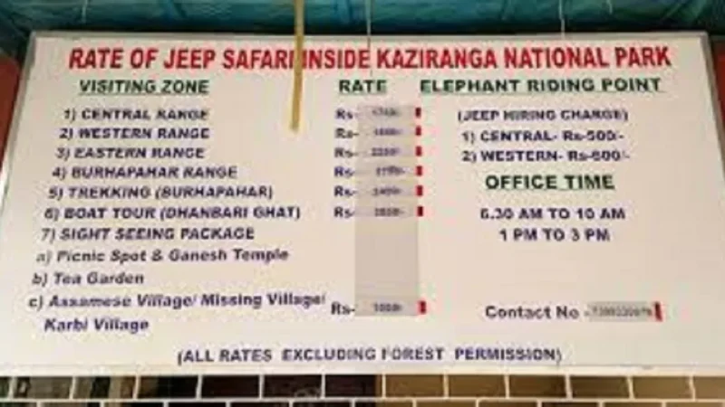 Kaziranga National Park Tour Cost