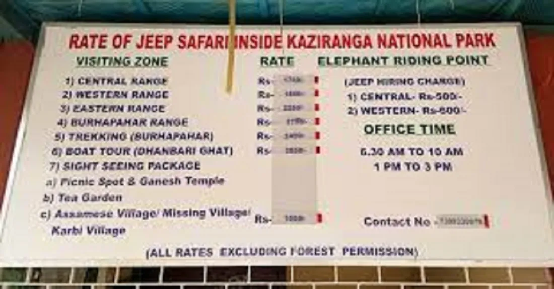 Kaziranga National Park Tour Cost