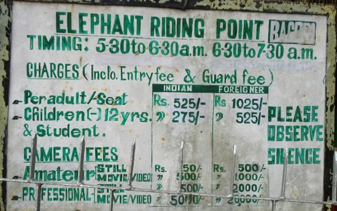 Kaziranga National Park Entry Fee